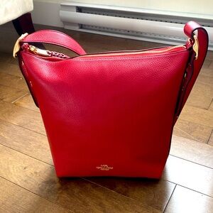 Coach red leather bag